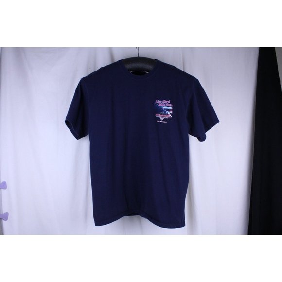 Harley Davidson Cafe Las Vegas T Shirt Live Hard Ride Easy Size XL Eagle Flag - Picture 2 of 9